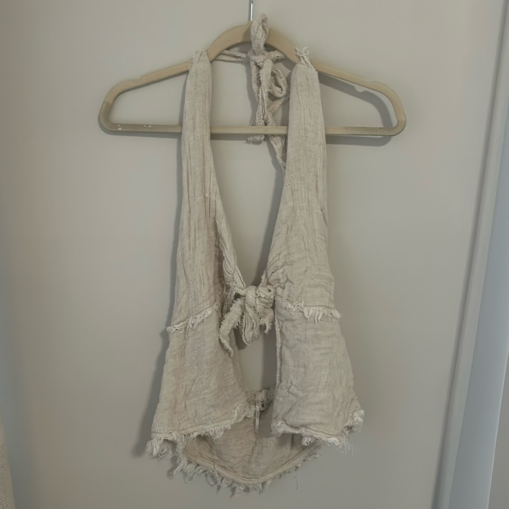 Free People Halter Front Tie Top